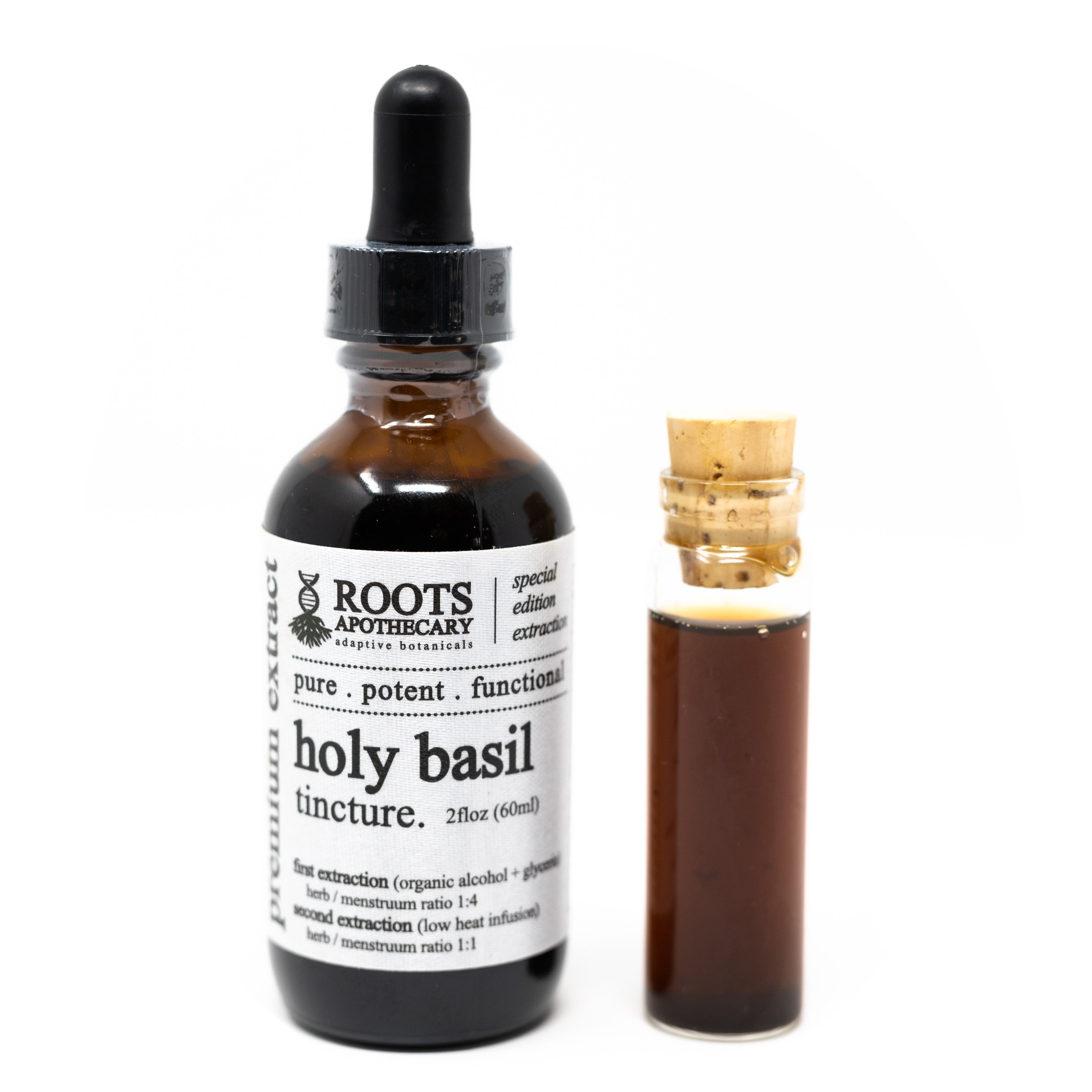 Holy Basil Tincture Twice Extracted Adaptogenic Botanical